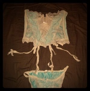 Bustier corset panty set